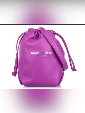 Saint Laurent Bag Drawstring Shoulder PARIS Purple Pouch
Chain Teddy